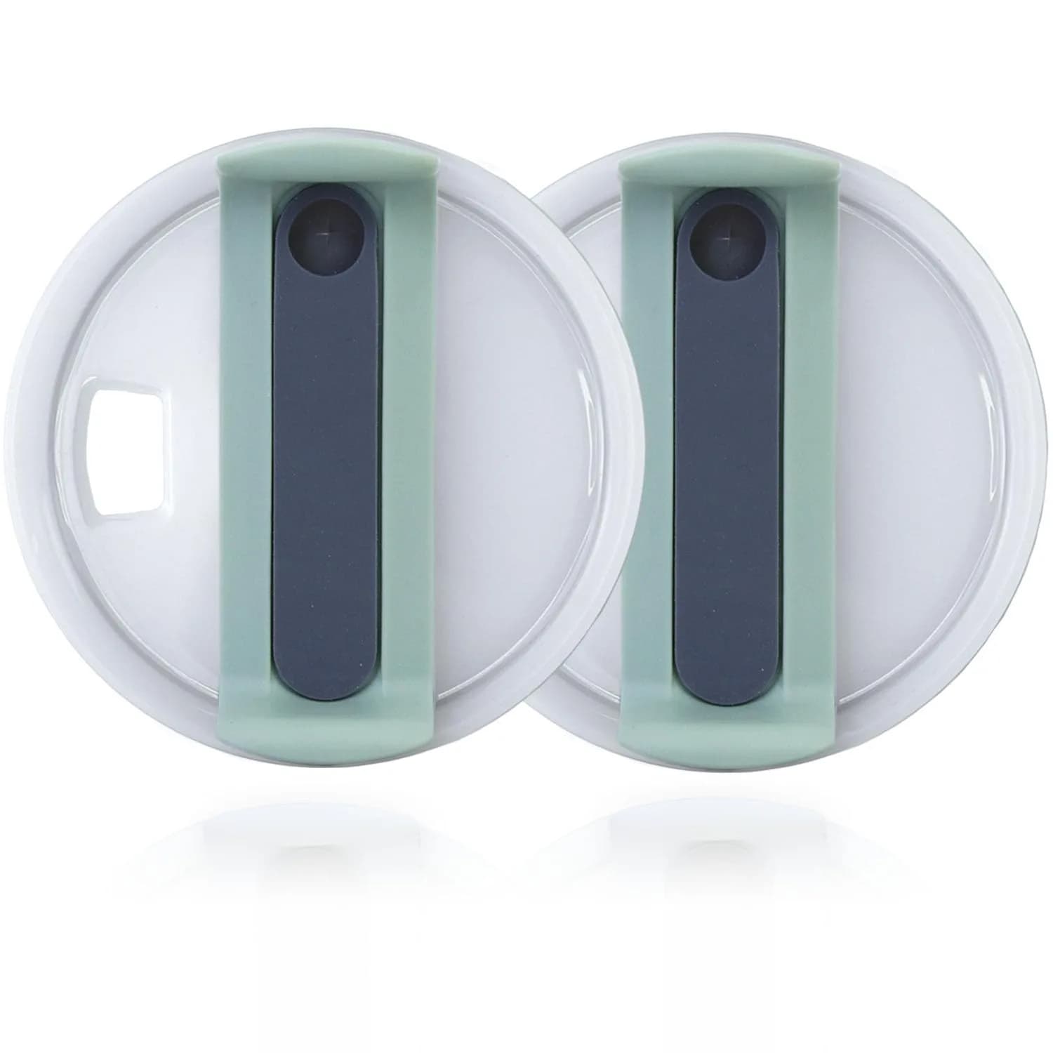 Horsdo 40oz Tumbler Lid for Stanley Quencher 2.0 | Spill Proof Splash Resistant Grey-Green Lid (2-Pack) - main product image