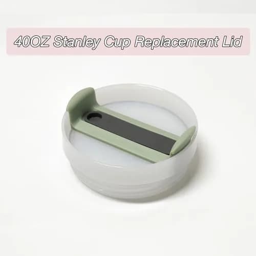 Horsdo 40oz Tumbler Lid for Stanley Quencher 2.0 | Spill Proof Splash Resistant Grey-Green Lid (2-Pack) thumbnail 4
