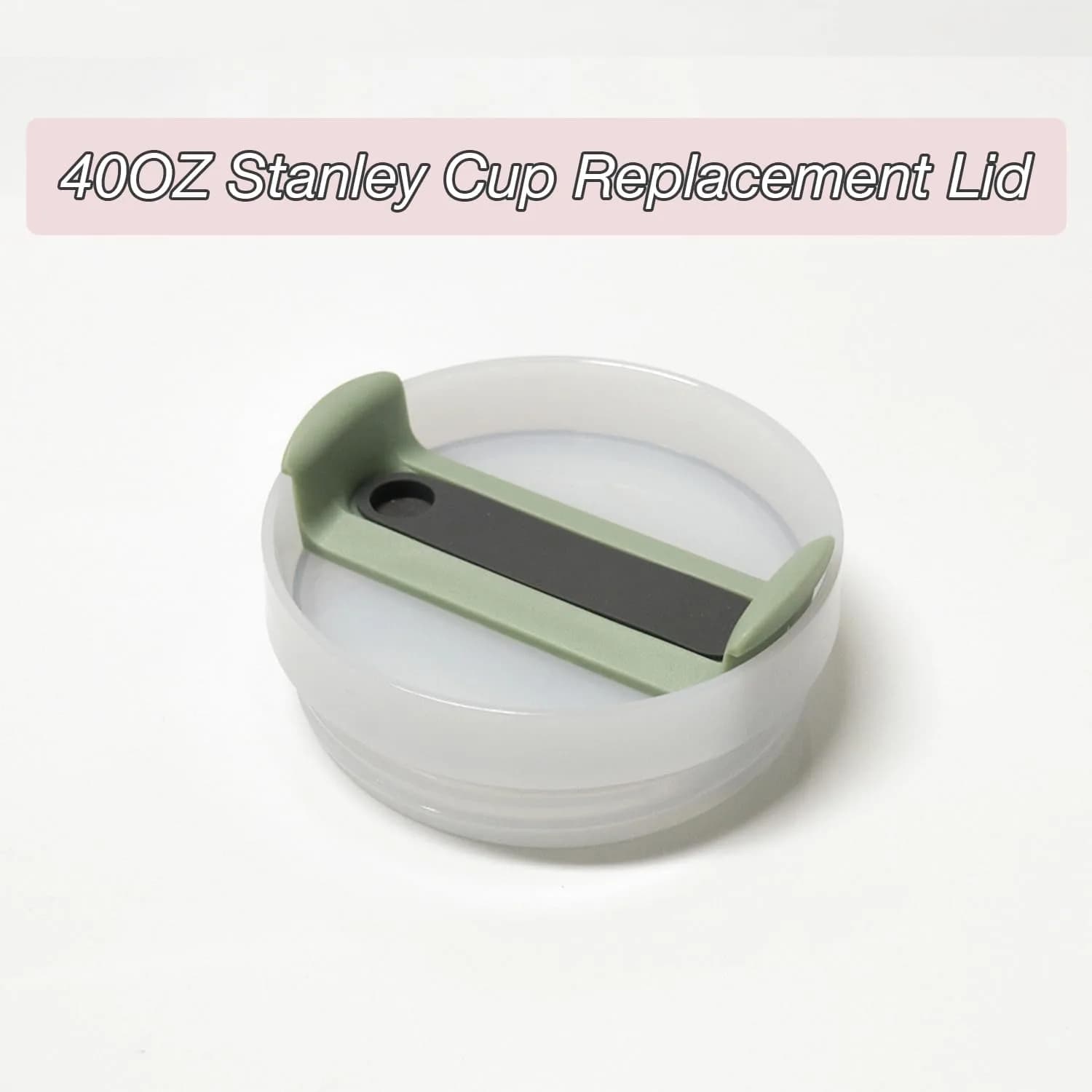 Horsdo 40oz Tumbler Lid for Stanley Quencher 2.0 | Spill Proof Splash Resistant Grey-Green Lid (2-Pack) - view 4
