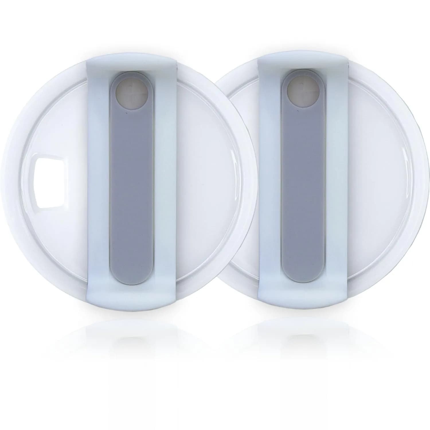 Horsdo 40oz Tumbler Lid - White-Grey, Spill-Proof Replacement for Stanley Quencher 2.0 (2-Pack) - main product image