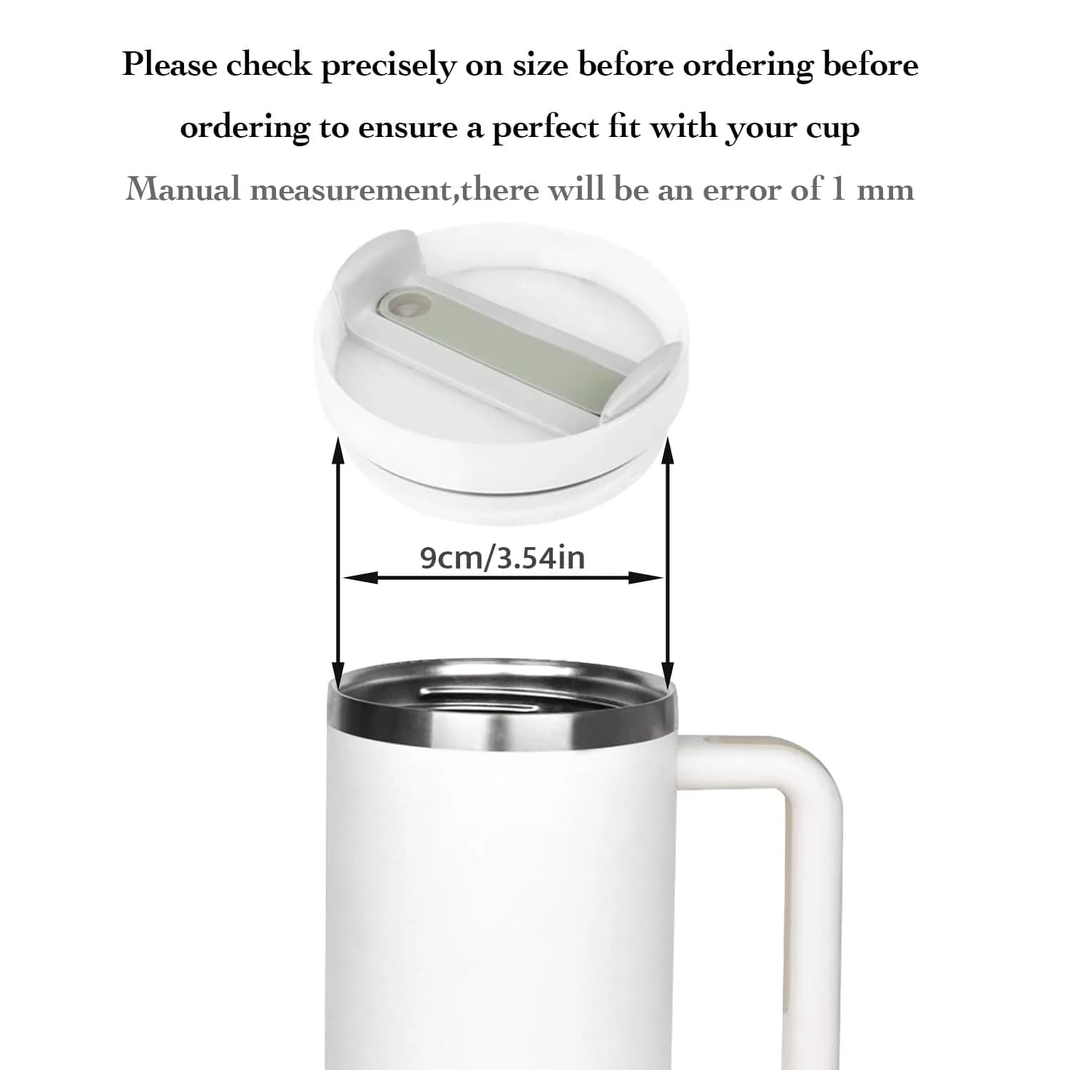 Horsdo 40oz Tumbler Lid - White-Grey, Spill-Proof Replacement for Stanley Quencher 2.0 (2-Pack) - view 2