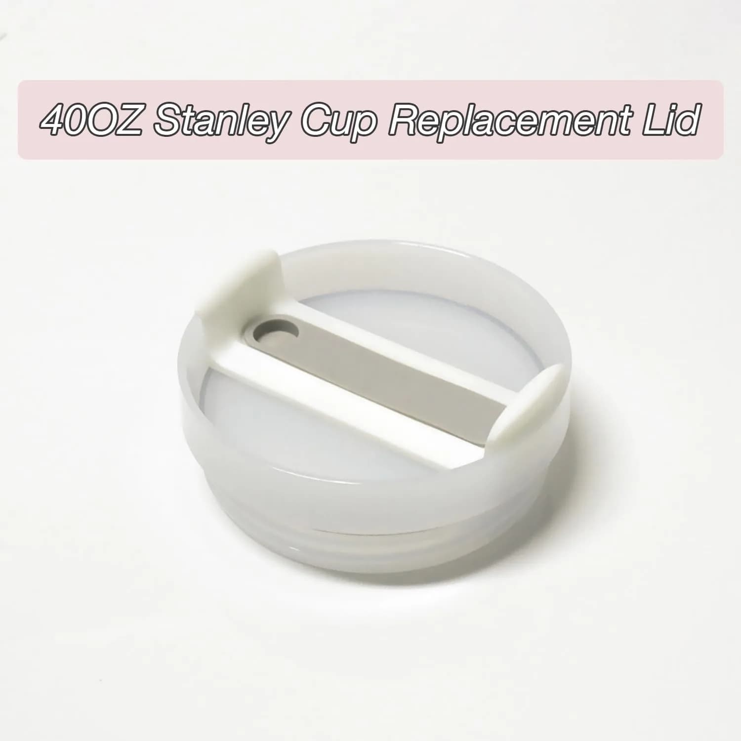 Horsdo 40oz Tumbler Lid - White-Grey, Spill-Proof Replacement for Stanley Quencher 2.0 (2-Pack) - view 4