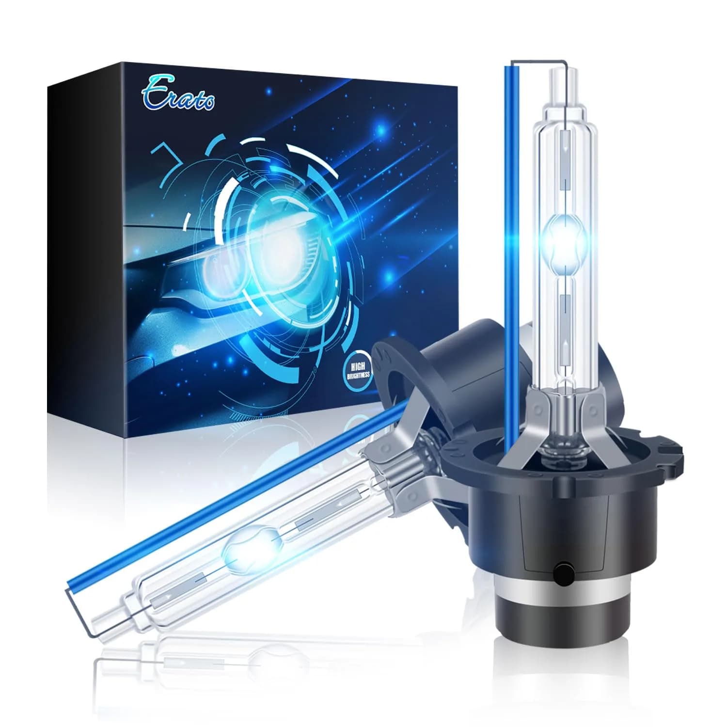 Erato D2S Xenon Headlight Bulbs - 8000K Ice Blue, High/Low Beam Replacement (2-Pack) - main product image