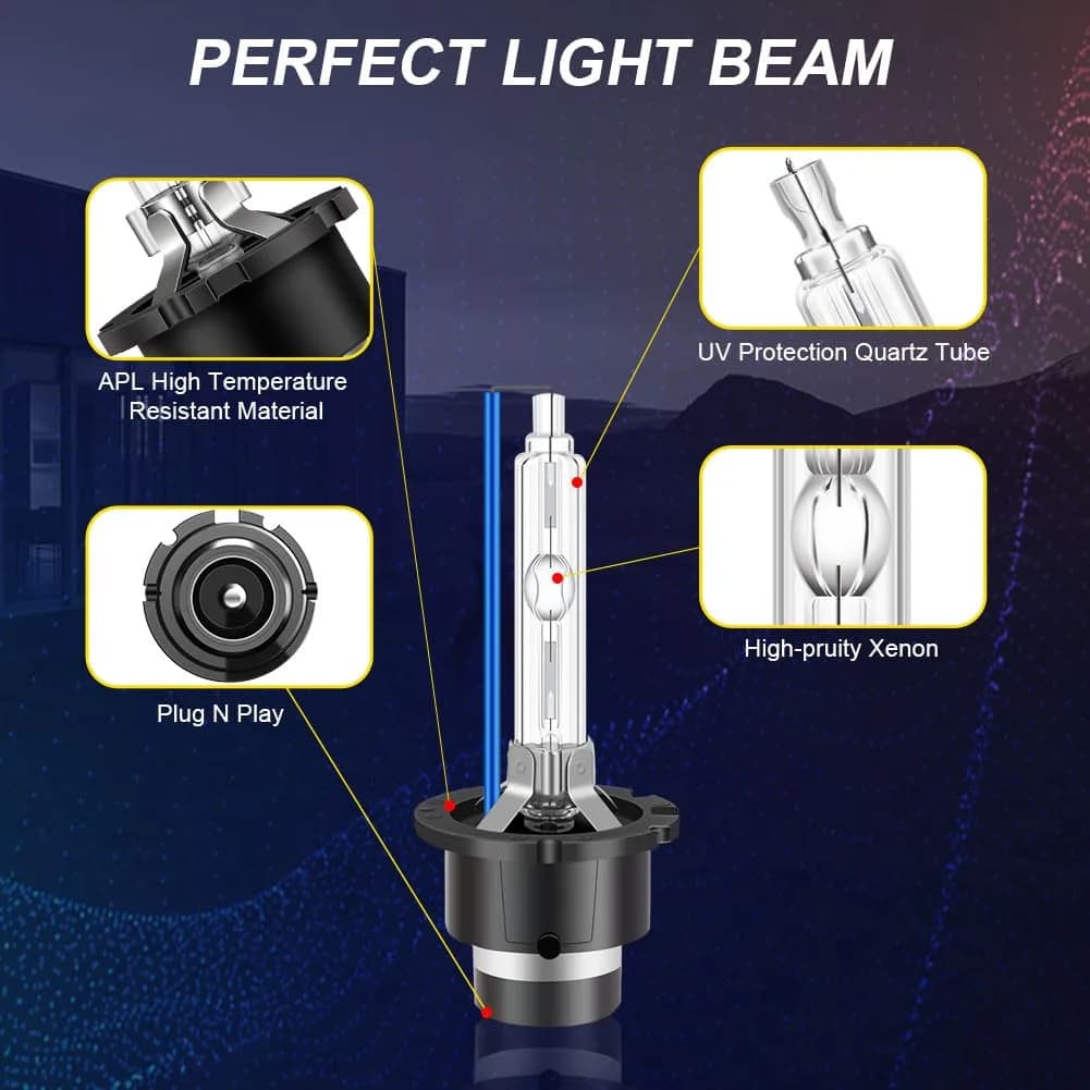 Erato D2S Xenon Headlight Bulbs 8000K Ice Blue 35W 3200 Lumens | Pack of 2 - view 5