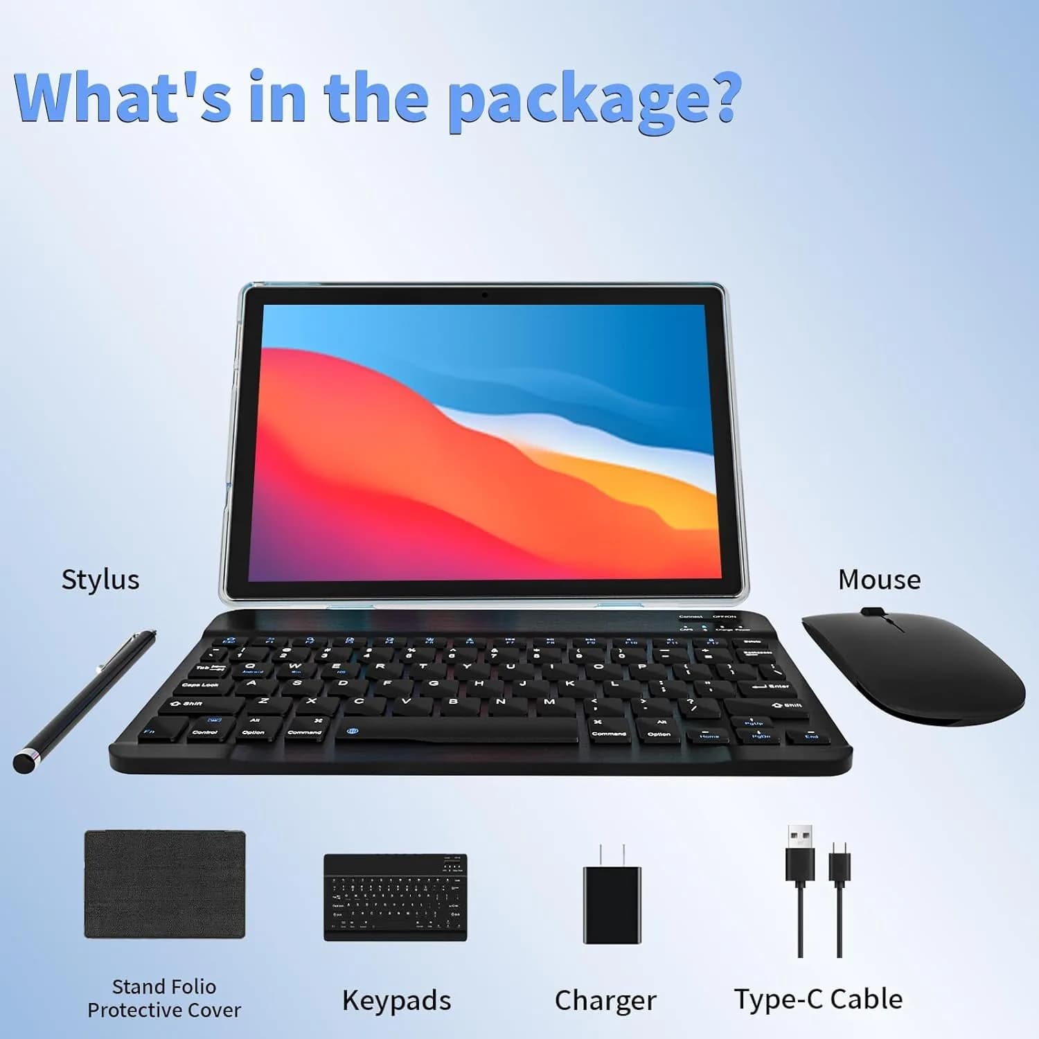 ECOPAD Android 15 Tablet, 10.1 Inch 2-in-1 Tablet with Keyboard & Mouse, 12GB RAM + 64GB ROM + 1TB Expandable Storage, WiFi 6, GMS Certified, IPS Touch Screen, Blue Set - view 6