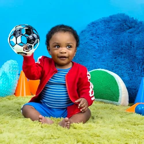 Bright Starts Oball Grippin' Goals Rattle Soccer Ball 12.7cm (5") | BPA-Free Baby Toy for Newborns & Up thumbnail 4