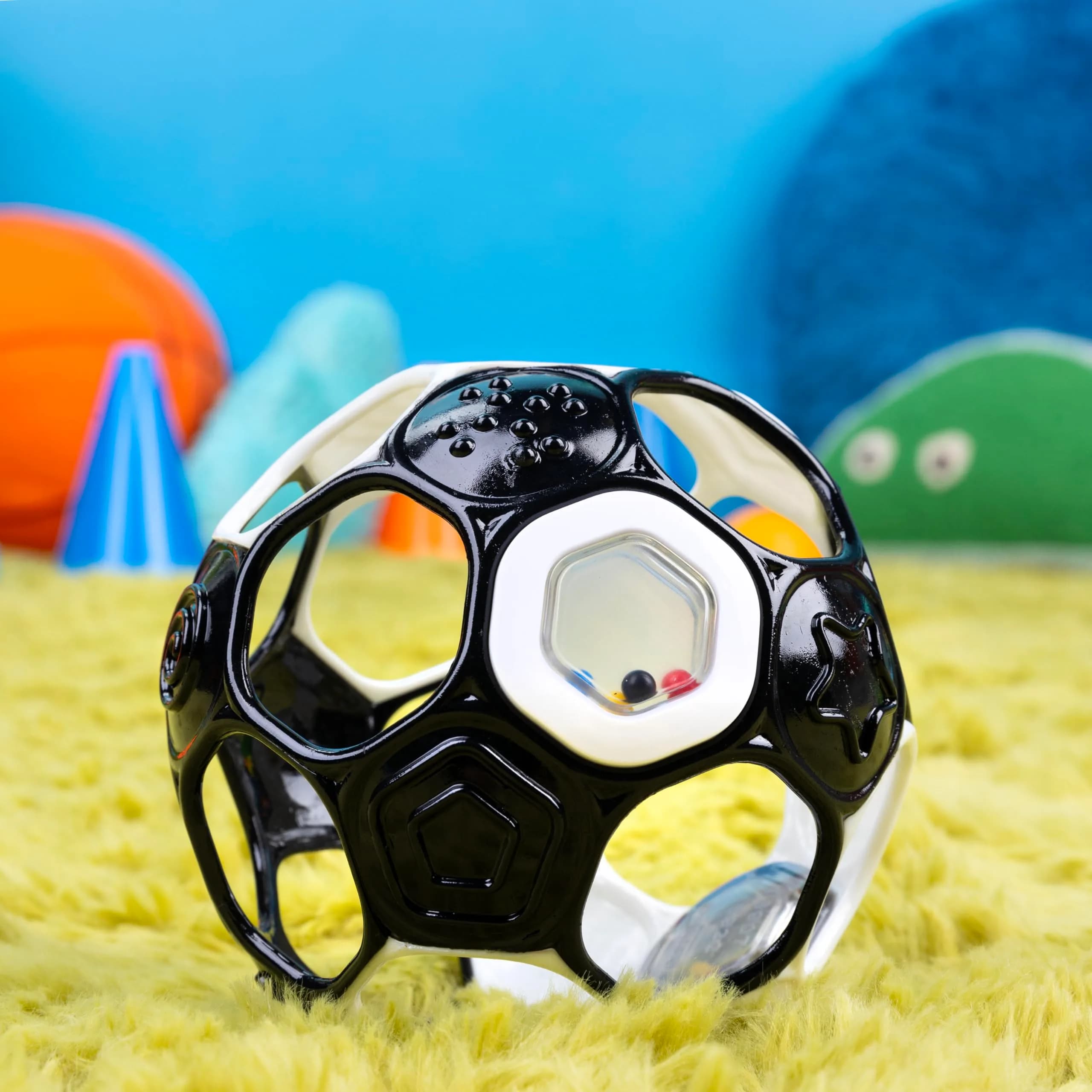 Bright Starts Oball Grippin' Goals Rattle Soccer Ball 12.7cm (5") | BPA-Free Baby Toy for Newborns & Up - view 6