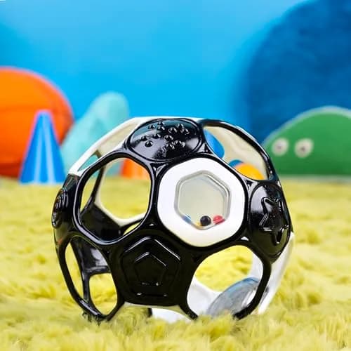 Bright Starts Oball Grippin' Goals Rattle Soccer Ball 12.7cm (5") | BPA-Free Baby Toy for Newborns & Up thumbnail 6