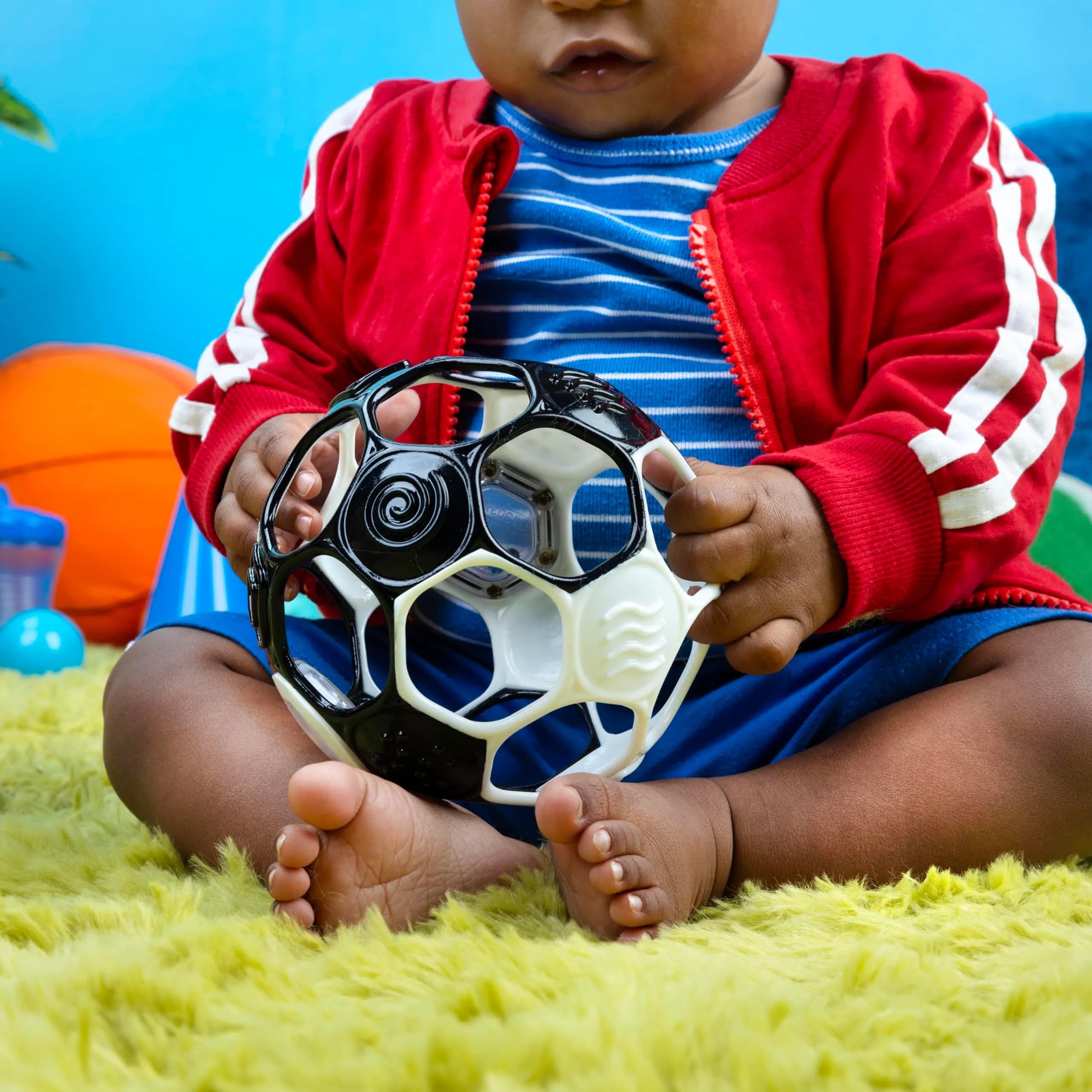 Bright Starts Oball Grippin' Goals Rattle Soccer Ball 12.7cm (5") | BPA-Free Baby Toy for Newborns & Up - view 2