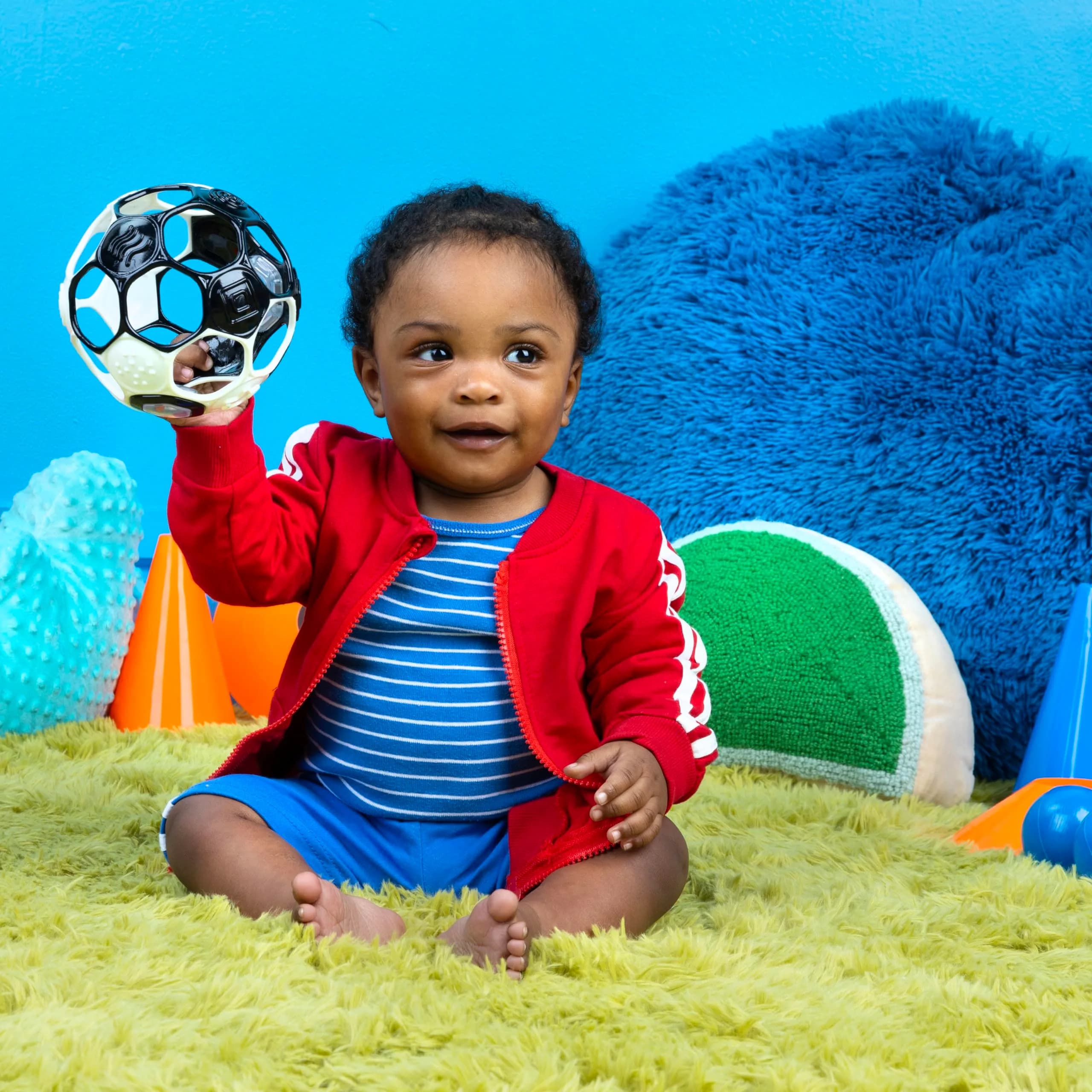 Bright Starts Oball Grippin' Goals Rattle Soccer Ball 12.7cm (5") | BPA-Free Baby Toy for Newborns & Up - view 4