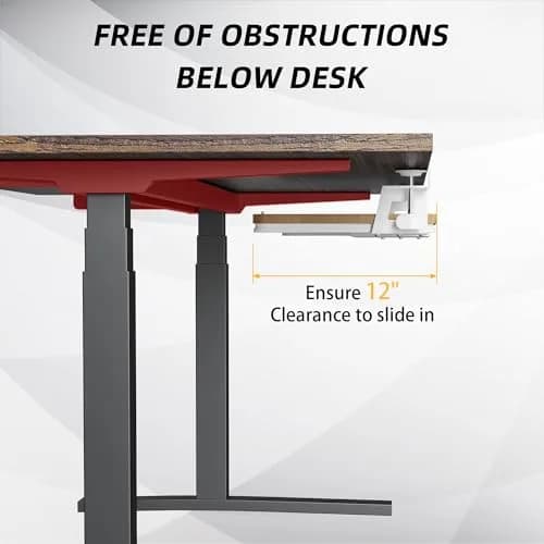 ETHU Under Desk Keyboard Tray with C-Clamp 26.77x11.81 Oak | Large, Ergonomic, Easy Install thumbnail 8