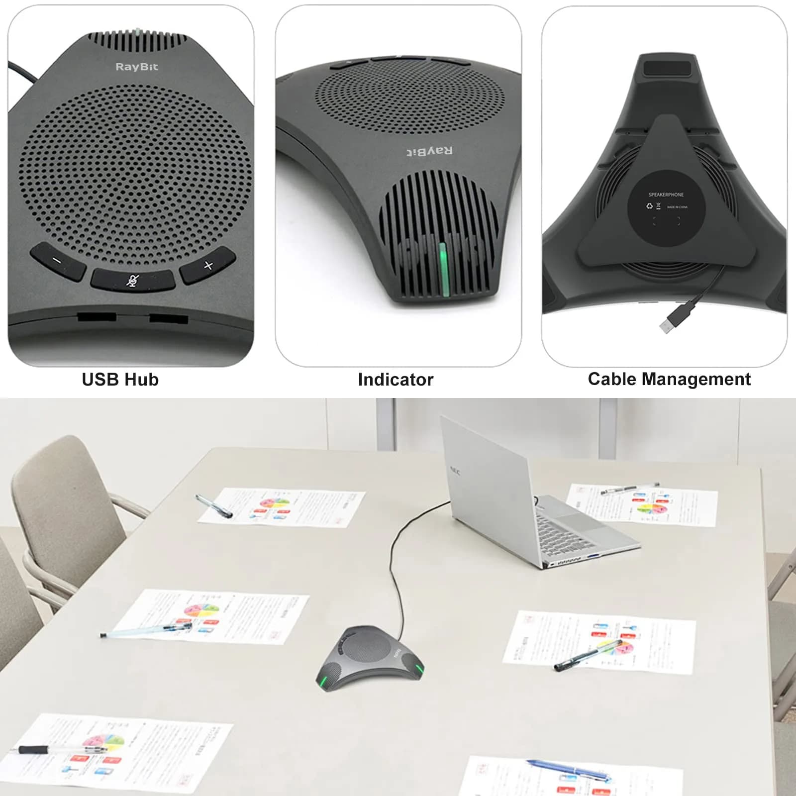 RayBit PODmini-DE-SEED USB Speakerphone, Conference Microphone & Speaker for 8-10 People - view 2
