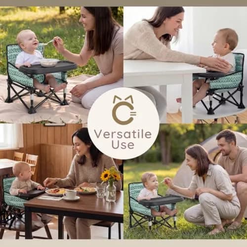 AskCat Baby Booster Seat for Kitchen Chairs, Foldable Portable Baby Chair | Safe, Compact & Washable thumbnail 5
