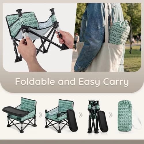 AskCat Baby Booster Seat for Kitchen Chairs, Foldable Portable Baby Chair | Safe, Compact & Washable thumbnail 3