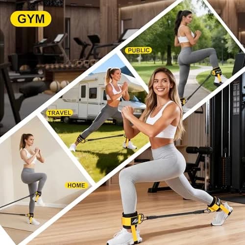 HPYGN Ankle Straps for Cable Machine, Yellow Pair | Secure Kickback & Glute Workout Attachment thumbnail 8