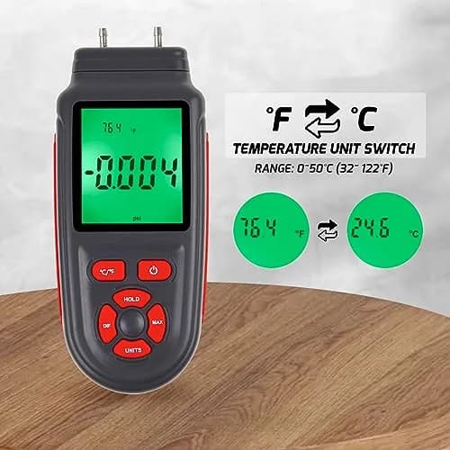 DANOPLUS Digital Differential Pressure Manometer Tester ±2.999 Psi | 12 Unit Selection thumbnail 4