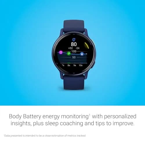 Garmin vívoactive® 5 Health & Fitness GPS Smartwatch 42mm Navy | AMOLED Display, 11-Day Battery thumbnail 4