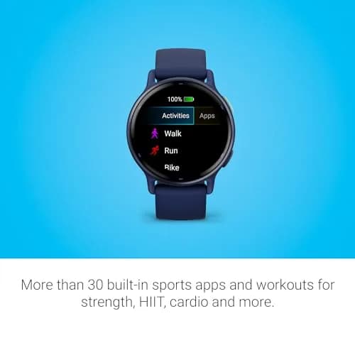 Garmin vívoactive® 5 Health & Fitness GPS Smartwatch 42mm Navy | AMOLED Display, 11-Day Battery thumbnail 5