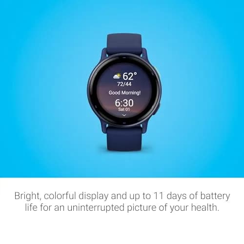 Garmin vívoactive® 5 Health & Fitness GPS Smartwatch 42mm Navy | AMOLED Display, 11-Day Battery thumbnail 3
