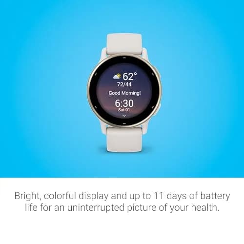 Garmin vívoactive® 5 Health & Fitness GPS Smartwatch 42mm Ivory | AMOLED Display, 11-Day Battery, Body Battery™ Monitoring thumbnail 3