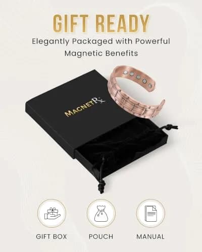 MagnetRX Copper Cuff Magnetic Bracelets for Men & Women | Stylish Magnetic Copper Wristband thumbnail 8