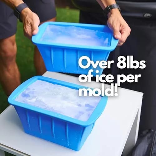 Plunge Lab Extra Large Ice Block Mold 2-Pack, 8lb (3.6kg) Ice Blocks | Steel Reinforced Silicone for Cold Plunge & Coolers thumbnail 5