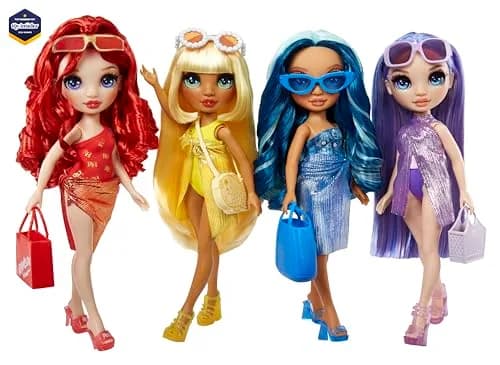 Rainbow High Swim & Style Skyler, Blue 11" Fashion Doll with Shimmery Wrap to Style 10+ Ways, Removable Swimsuit, Sandals, Accessories, Gift for Kids 4-12 thumbnail 6