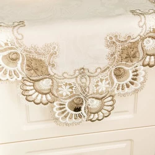 mylacerhome Lace Small Square Tablecloth Doilies 60cm (24x24 inch) | Elegant Embroidery for Parties thumbnail 4