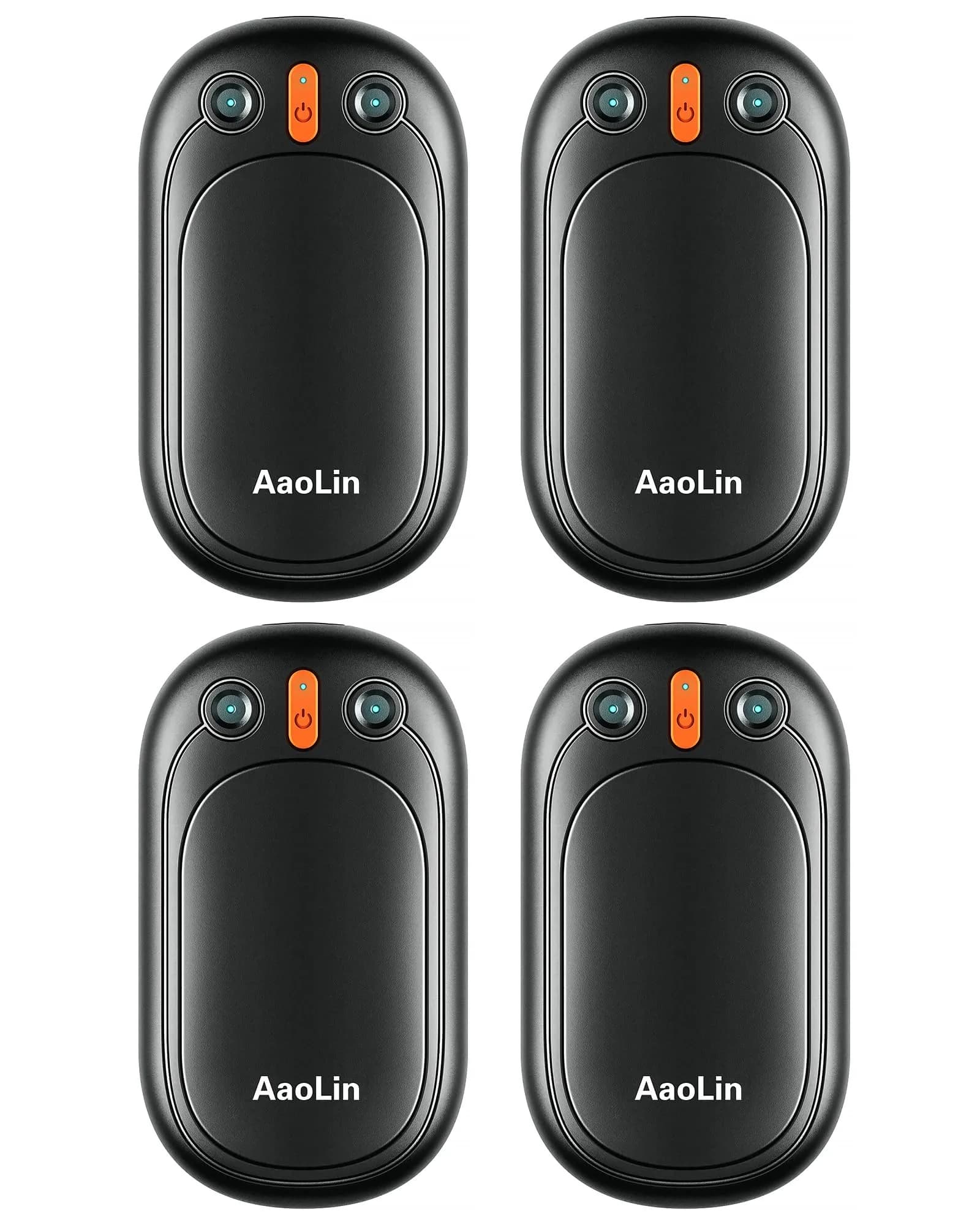 AaoLin Rechargeable Hand Warmers 4 Pack Black | 12 Hours Long Heating Portable Pocket Handwarmer