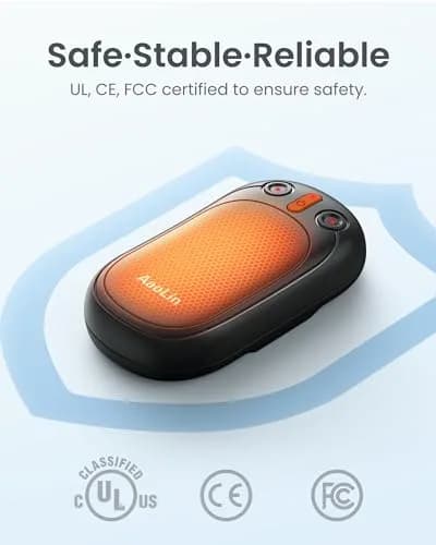 AaoLin Rechargeable Hand Warmers 4 Pack Black | 12 Hours Long Heating Portable Pocket Handwarmer thumbnail 4