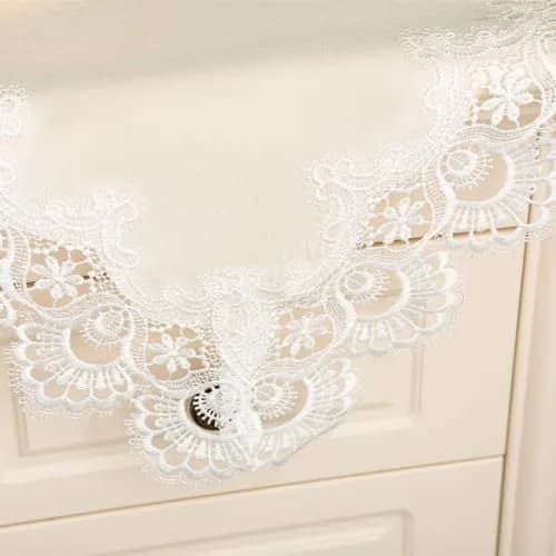 mylacerhome Lace Small Square Tablecloth Doilies 60x60 cm (24x24 inch) | Elegant Embroidery for Tables thumbnail 4