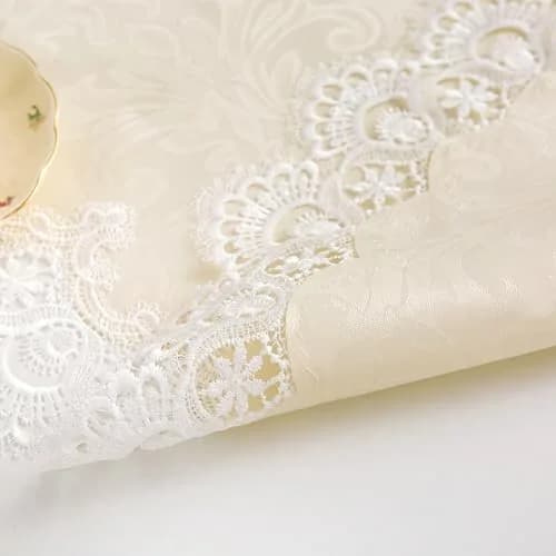mylacerhome Lace Small Square Tablecloth Doilies 60x60 cm (24x24 inch) | Elegant Embroidery for Tables thumbnail 5