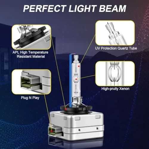 Erato D3S Xenon Headlight Bulbs 8000K Ice Blue (2-Pack) | High Beam Low Beam Replacement thumbnail 5
