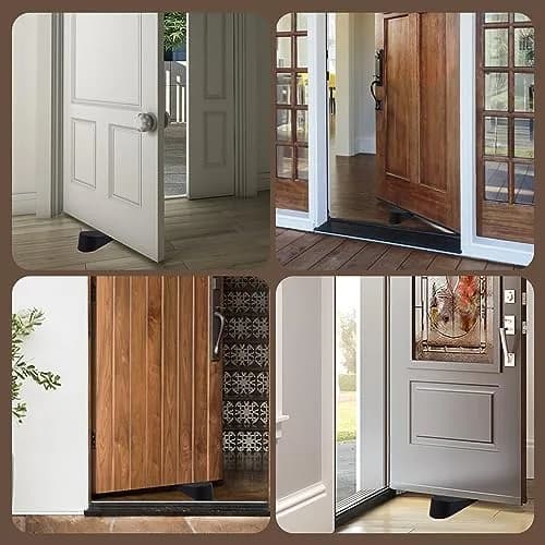 JZWBLILY Big Door Stopper 2 Pack Black | Heavy Duty Rubber Door Wedge for Floor & Carpet thumbnail 6