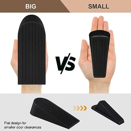 JZWBLILY Big Door Stopper 2 Pack Black | Heavy Duty Rubber Door Wedge for Floor & Carpet thumbnail 3