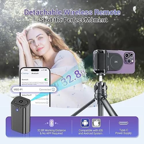 JJC Magnetic Phone Camera Grip Handle with Remote for MagSafe iPhone, Pink | Vlog & Live Streaming Support thumbnail 6