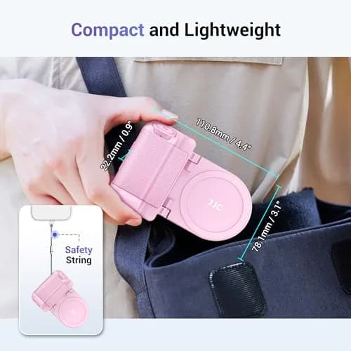 JJC Magnetic Phone Camera Grip Handle with Remote for MagSafe iPhone, Pink | Vlog & Live Streaming Support thumbnail 8