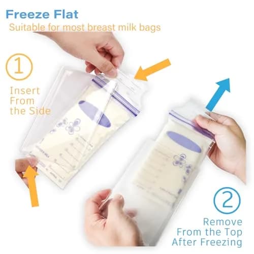 Ugotfeels Freeze Flat Breast Milk Storage Bag Organizer Kit 2-Pack | Fits 3-6oz Bags thumbnail 4