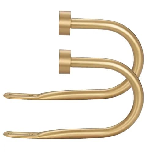 Mayrhyme Metal Curtain Holdbacks with Cap Finials, Warm Gold (18.5cm/7.28" x 11cm/4.33") | Set of 2 — Warm Gold