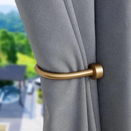 Mayrhyme Metal Curtain Holdbacks with Cap Finials, Warm Gold (18.5cm/7.28" x 11cm/4.33") | Set of 2 thumbnail 2