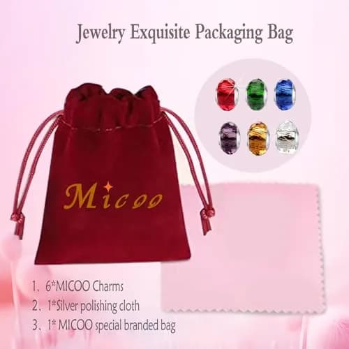 MICOO 925 Sterling Silver Charms for Bracelets | Safe, Fashion DIY Pendants, Birthstone Beads, Gift for Women thumbnail 3
