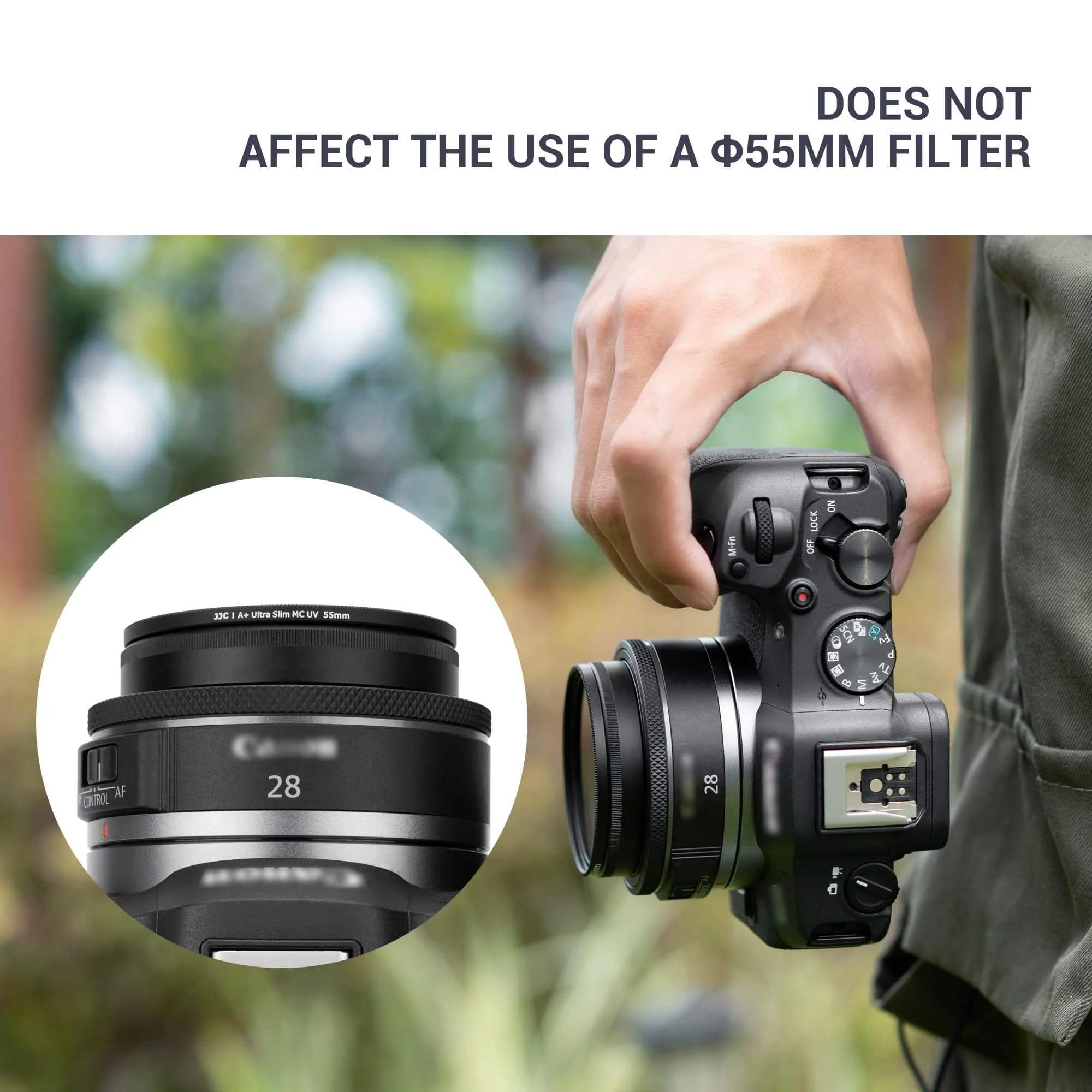 JJC Lens Hood for Canon RF 28mm f/2.8 STM Lens, EW-55 Replacement, 55mm Filter Compatible | Aluminum Alloy Construction - view 6