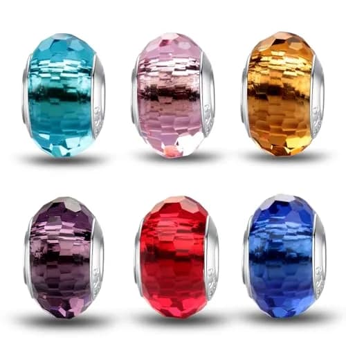 MICOO 925 Sterling Silver Charms for Bracelets | Fashion DIY Dangle Pendants Beads, Birthstone, Birthday Gift (4.6mm~5mm, 6 styles) thumbnail 1
