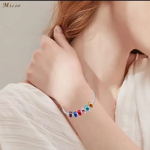 MICOO 925 Sterling Silver Charms for Bracelets | Fashion DIY Dangle Pendants Beads, Birthstone, Birthday Gift (4.6mm~5mm, 6 styles) thumbnail 2