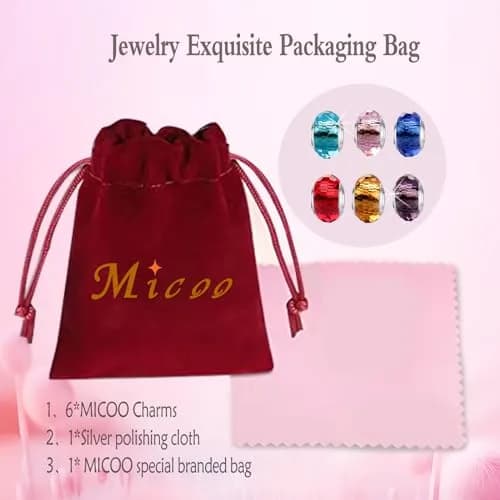 MICOO 925 Sterling Silver Charms for Bracelets | Fashion DIY Dangle Pendants Beads, Birthstone, Birthday Gift (4.6mm~5mm, 6 styles) thumbnail 3