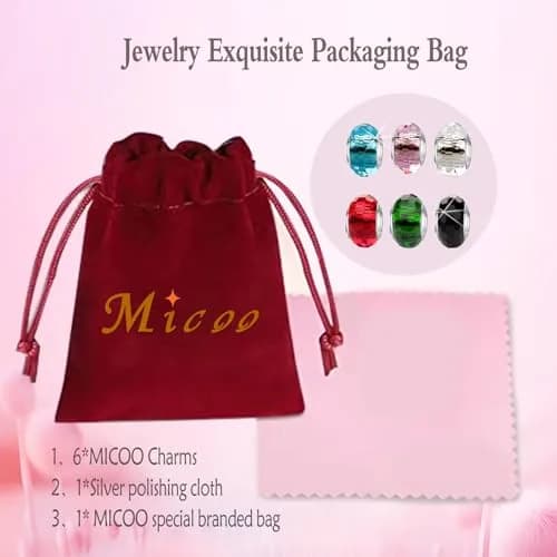 MICOO 925 Sterling Silver Charms for Bracelets | Safe, Fashion DIY Beads, Birthstone Pendants, Gift for Women thumbnail 3