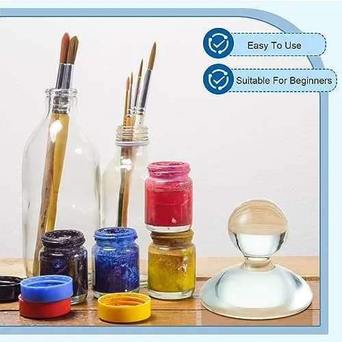 Nuanchu Glass Muller for Paint Making, 7.5 cm (2.95 in) Flat Bottom Muller with Round Handle | Essential for Artists Creating Custom Watercolor, Oil, and Tempera Paints thumbnail 6