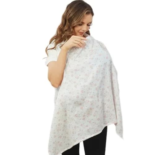 Zdolmy Muslin Nursing Cover Lovely Flower 70cm (27.5"W x 39.4"L) | Breathable Cotton for Moms thumbnail 1