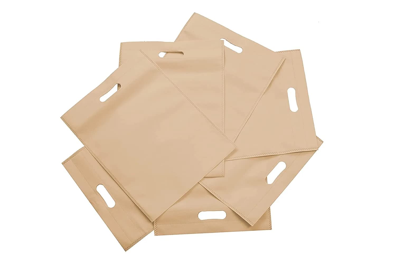 AGRASHRI ENTERPRISES D Cut Cloth Carry Bag Pack of 50 36cm (14in) x 25cm (10in) | Reusable Grocery Shopping Bags - view 2