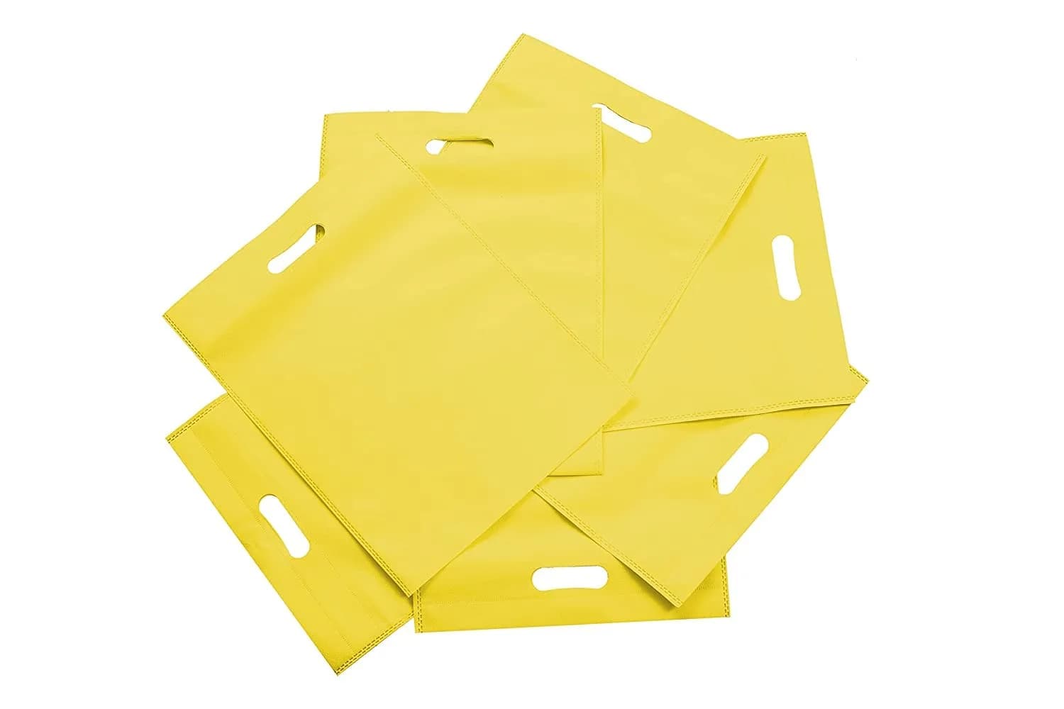 AGRASHRI ENTERPRISES D Cut Cloth Carry Bag Pack of 50 Yellow 16X20 Inches | Reusable Grocery Bags for Shopping - view 4
